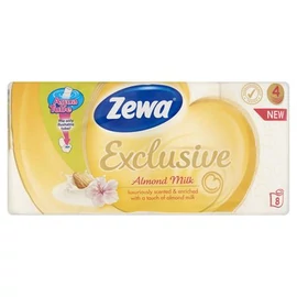 Toalettpapír, 4 rétegű, 8 tekercses, ZEWA "Exclusive", almond milk