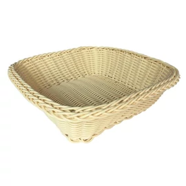 Kenyérkosár, műrattan, négyszögletes, 23 cm
