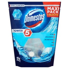 WC fertőtlenítő, 5 db-os , DOMESTOS "Power 5", óceán