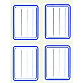 Füzetcímke, kék szegélyes, vonalas, 38x50 mm, 20 db, APLI
