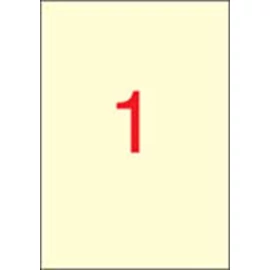 Etikett, 210x297 mm, színes, APLI, krémszínű, 20 etikett/csomag