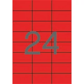 Etikett, 70x37 mm, színes, APLI, piros, 2400 etikett/csomag