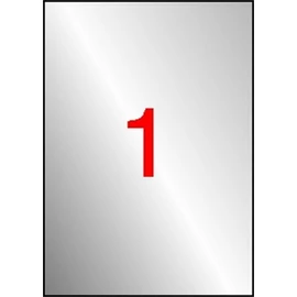 Etikett, 210x297 mm, poliészter, időjárásálló, APLI, ezüst, 100 etikett/csomag