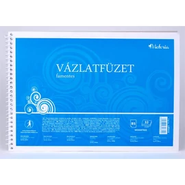 Vázlatfüzet, famentes, B5, spirál, 32 lap, VICTORIA