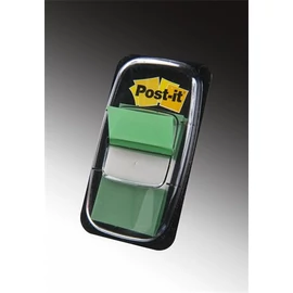 Jelölőcímke, műanyag, 50 lap, 25x43 mm, 3M POSTIT, zöld