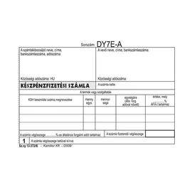 Nyomtatvány, *készpénzfizetési számlatömb, egy ÁFÁs, 50x3, A6, fekvő , VICTORIA, "B.13-372", 20 tömb/csomag