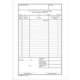 Nyomtatvány, pénztárgép napi bevételének módosító tételei, 25x2, A5, VICTORIA "B.22-31", 10 tömb/csomag