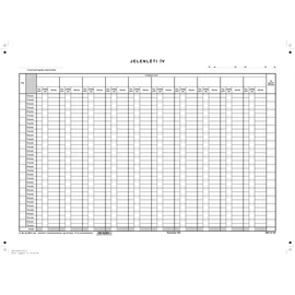 Nyomtatvány, jelenléti ív, 1 hónap-10 fő, A3, VICTORIA "C.60-3"