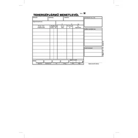 Nyomtatvány, menetlevél tehergépjármű, 100 lap, A5, fekvő, VICTORIA, "D.GÉPJ.21.", 10 tömb/csomag