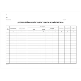 Nyomtatvány, szigorú számadású nyomtatványok nyilvántartása, 25 lap, A4, VICTORIA, 10 tömb/csomag