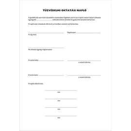 Nyomtatvány, tűzvédelmi oktatási napló, 40 oldal, A4, VICTORIA, 10 tömb/csomag