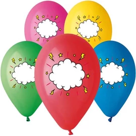 Léggömb, 30 cm, írható, felhős