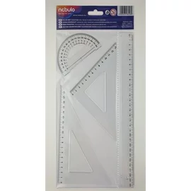 Vonalzókészlet, műanyag, 4 darabos, NEBULO