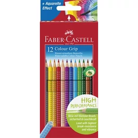 Színes ceruza készlet, háromszögletű, FABER-CASTELL "Grip 2001", 12 különböző szín