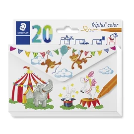 Rostirón készlet, 1 mm, STAEDTLER "Triplus", 20 különböző szín