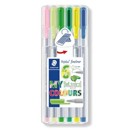 Tűfilc készlet, 0,3 mm, STAEDTLER "Triplus Botanical", 6 különböző szín