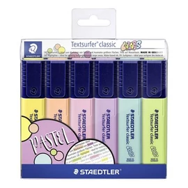 Szövegkiemelő készlet, 1-5 mm, STAEDTLER "Textsurfer Classic Pastel", 6 különböző szín