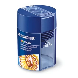 Hegyező, kétlyukú, tartályos, STAEDTLER "Noris Club",  kék
