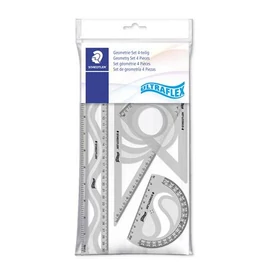 Vonalzókészlet, műanyag, hajlítható, 4 darabos, STAEDTLER "Ultraflex", vegyes színek