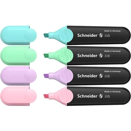 Szövegkiemelő készlet, 1-5 mm, SCHNEIDER "Job Pastel", 4 különböző pasztell szín