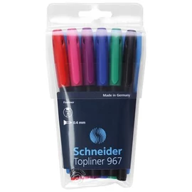 Tűfilc készlet, 0,4 mm, SCHNEIDER "Topliner 967", 6 különböző szín