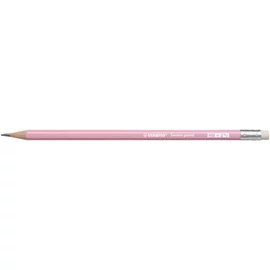 Grafitceruza radírral, HB, hatszögletű, STABILO "Swano Pastel", pink