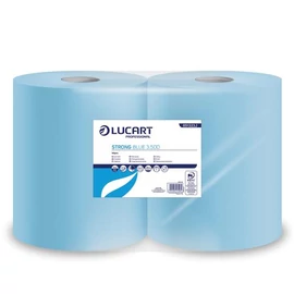 Törlőkendő, tekercses, 3 rétegű, LUCART, "Strong Blue 3500" kék