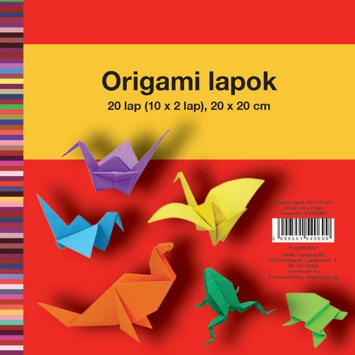 Origami lapok 20x20 cm, 20 ív