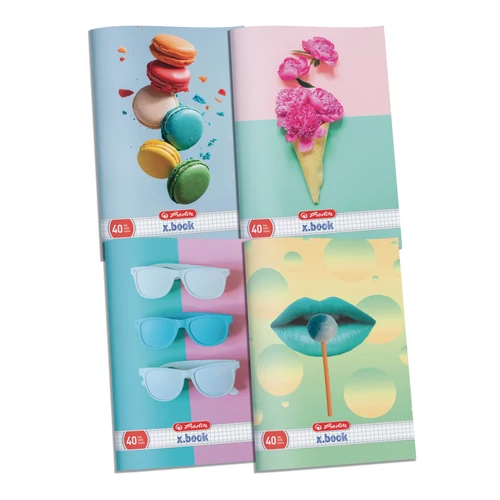 Füzet A4/40 lapos kockás Pastel, 3D formalakkal
