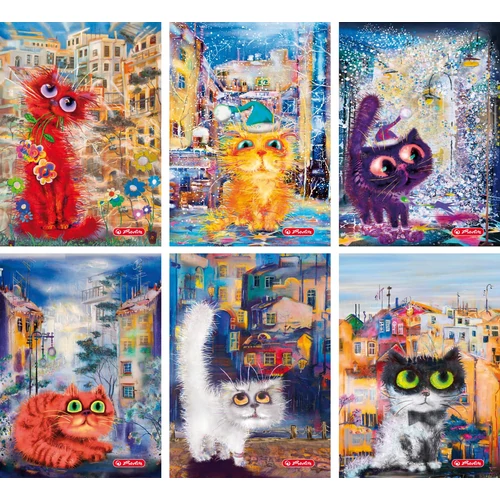 Füzet A5/60 PP kockás Crazy Cats