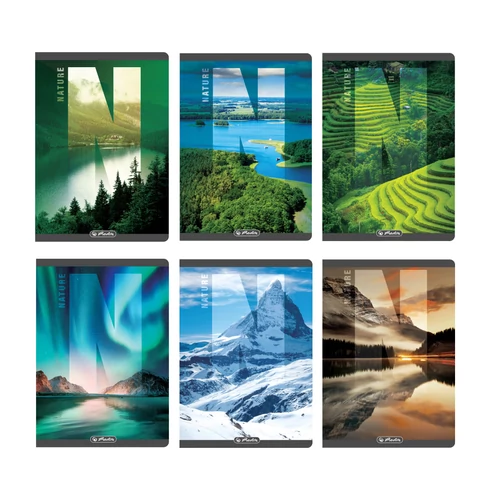 Füzet A5/80 lapos kockás Nature