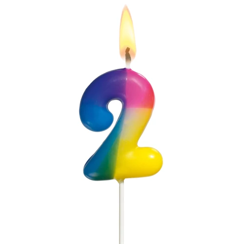 Számgyertya Szivárvány "2"
