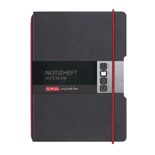 my.book flex A4 bőrhat. fekete, lyukasztott, perf., 80g/m2