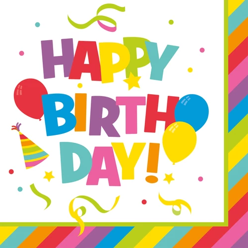 Szalvéta Happy Birthday