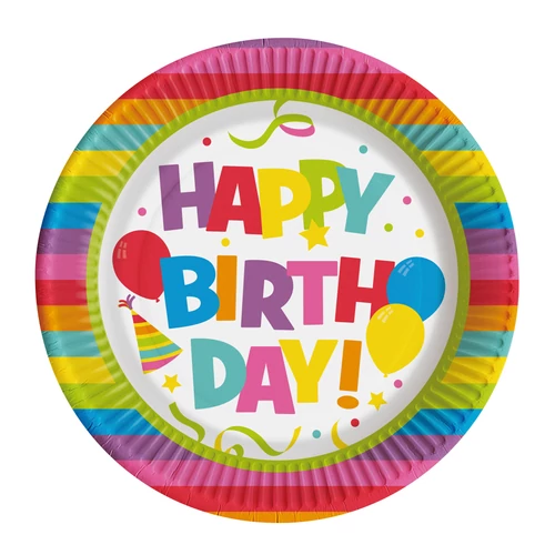 Papírtányér 10 db Happy Birthday