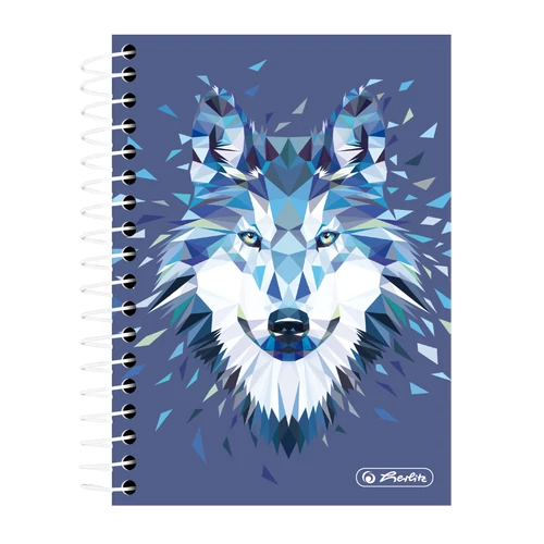 Spirálfüzet A6 200 lapos Wild Animals Wolf kockás