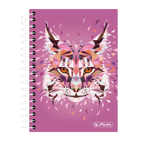 Spirálfüzet A6 200 lapos Wild Animals Hiúz kockás