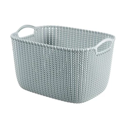 Kötött hatású kosár, L méret, CURVER "Knit", kék