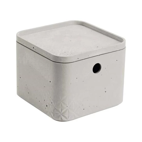 Tárolódoboz, tetővel, 3 l, CURVER "Beton", szürke