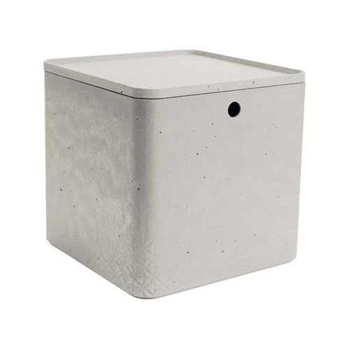 Tárolódoboz, tetővel, 18 l, CURVER "Beton", szürke
