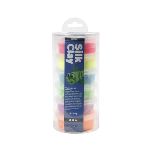 Gyurma készlet, CREOTIME "Silk Clay", 6 különböző szín