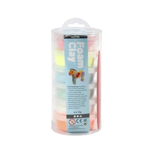 Gyurma készlet, CREOTIME "Foam Clay", 6 különböző szín