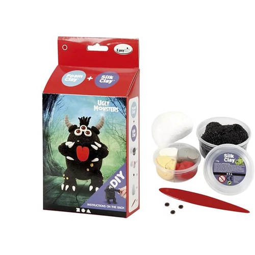 Gyurma készlet, CREOTIME "Ugly monsters", fekete