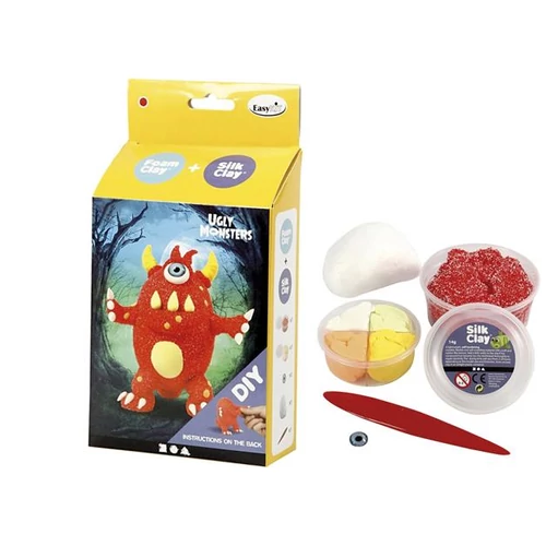 Gyurma készlet, CREOTIME "Ugly monsters", piros