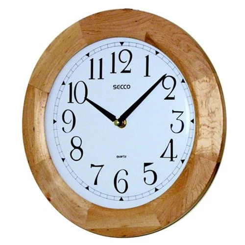 Falióra, fakeretes, 28cm, SECCO, natúr