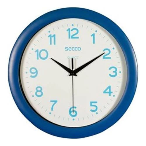 Falióra, 28,5 cm,  kék keretes, kék számokkal, SECCO "Sweep second"