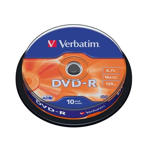 DVD-R lemez, AZO, 4,7GB, 16x, hengeren, VERBATIM