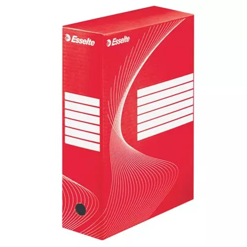 Archiváló doboz, A4, 100 mm, karton, ESSELTE "Boxycolor", piros