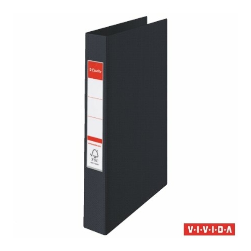 Gyűrűs könyv, 2 gyűrű, 42 mm, A4, PP, ESSELTE "Standard", Vivida fekete