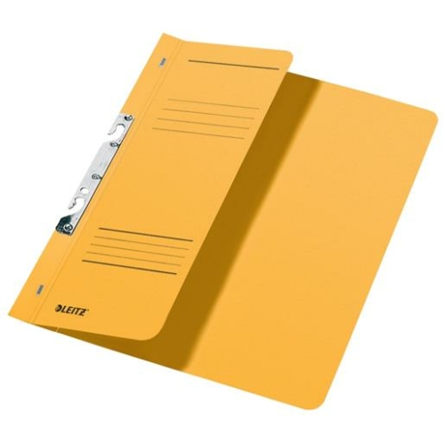Gyorsfűző, karton, fémszerkezettel, A4 feles, LEITZ, sárga